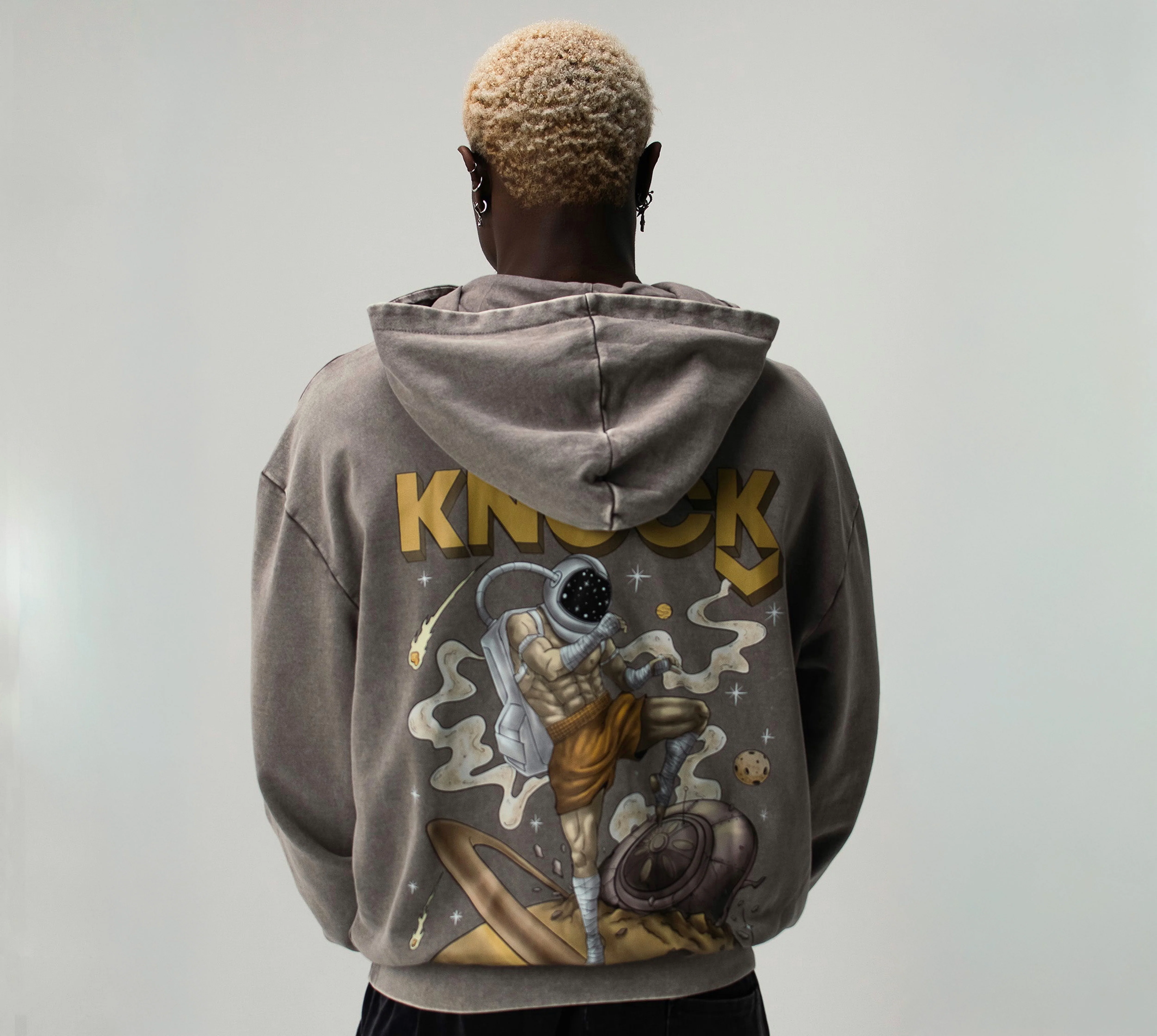 ASTROKNEE 2.0 OVERSIZED HOODIE - ASPHALT - Image 2