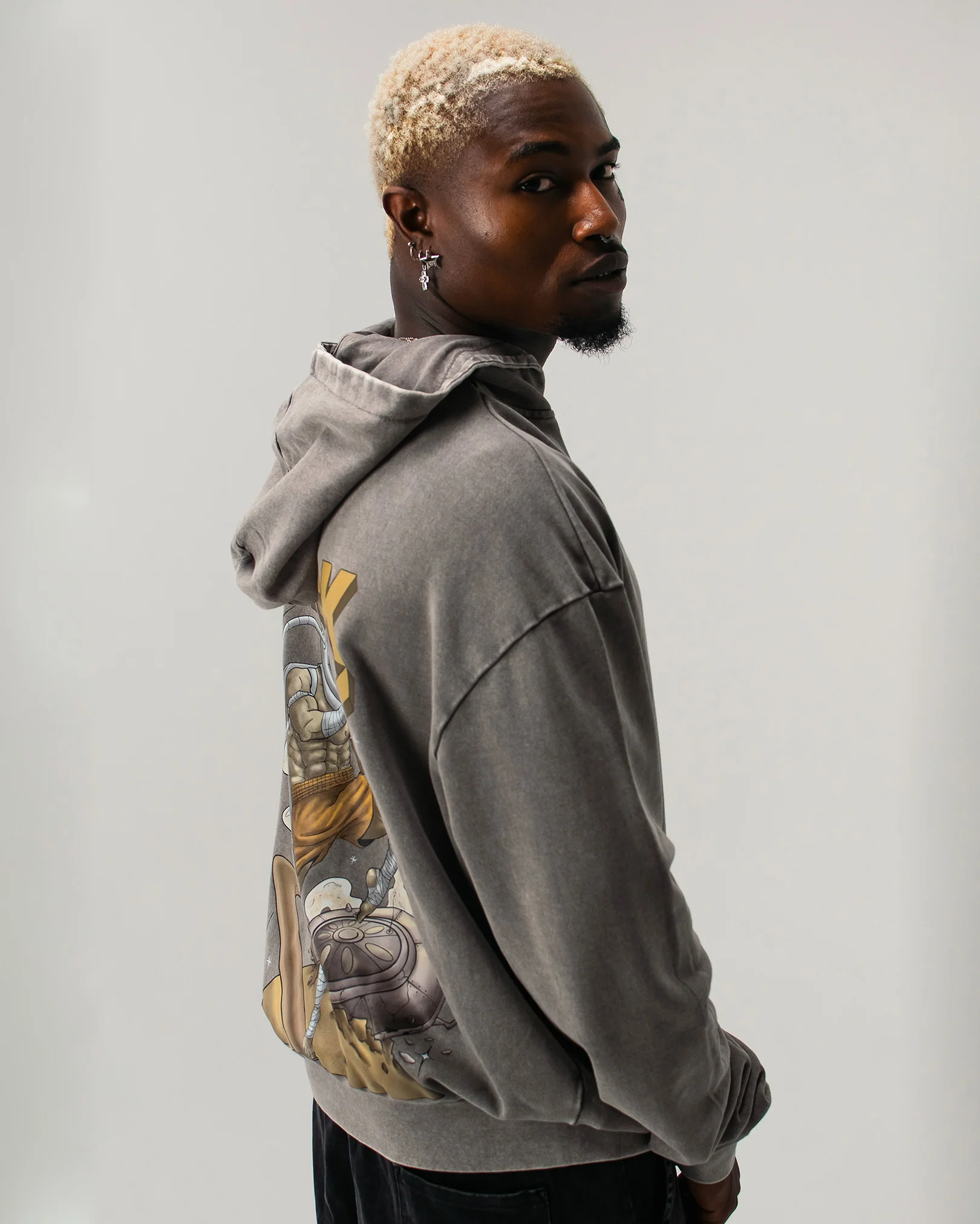 ASTROKNEE 2.0 OVERSIZED HOODIE - ASPHALT - Image 3