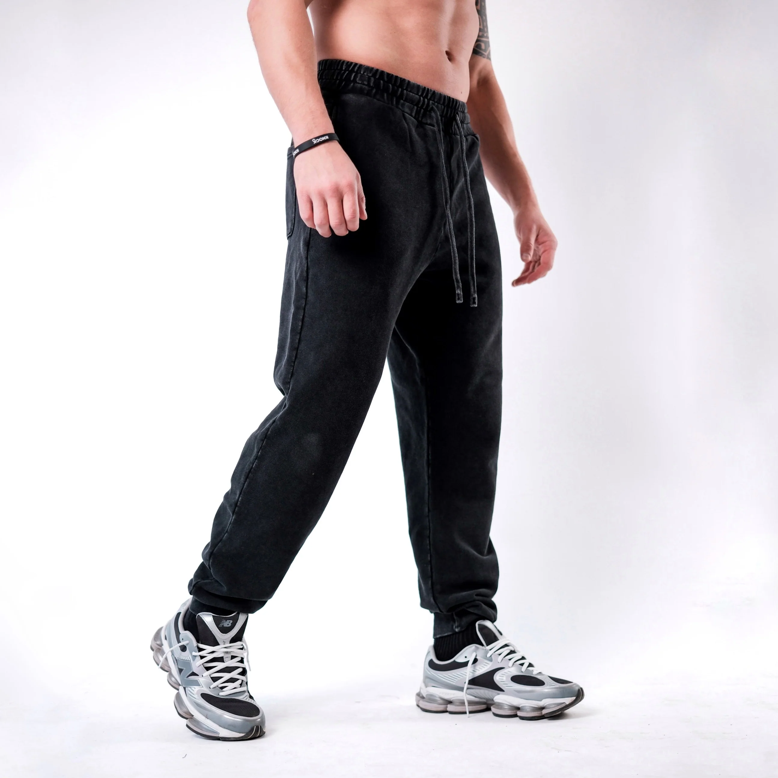 CUFFED RIBBED VINTAGE TERRY JOGGERS