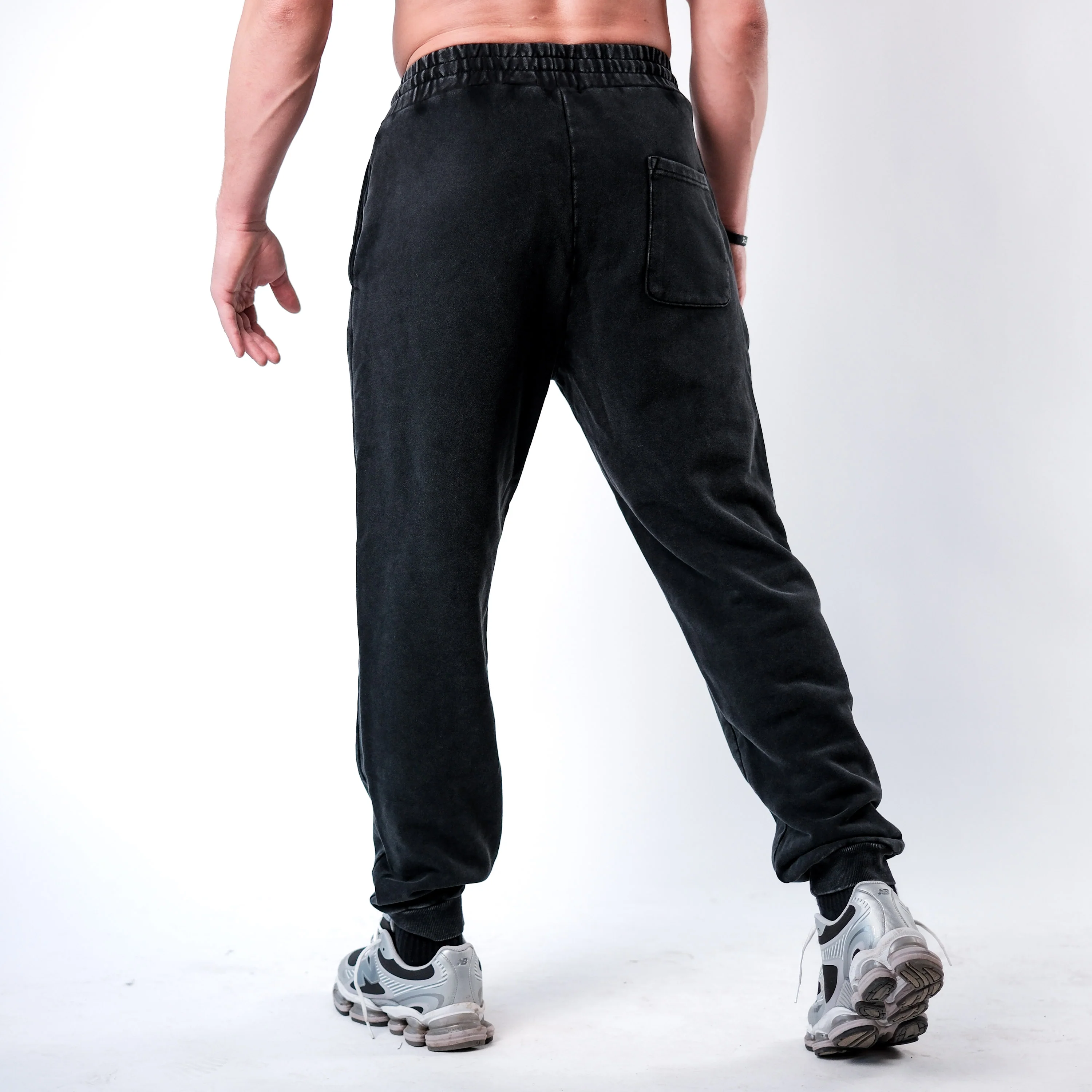 CUFFED RIBBED VINTAGE TERRY JOGGERS - Image 3