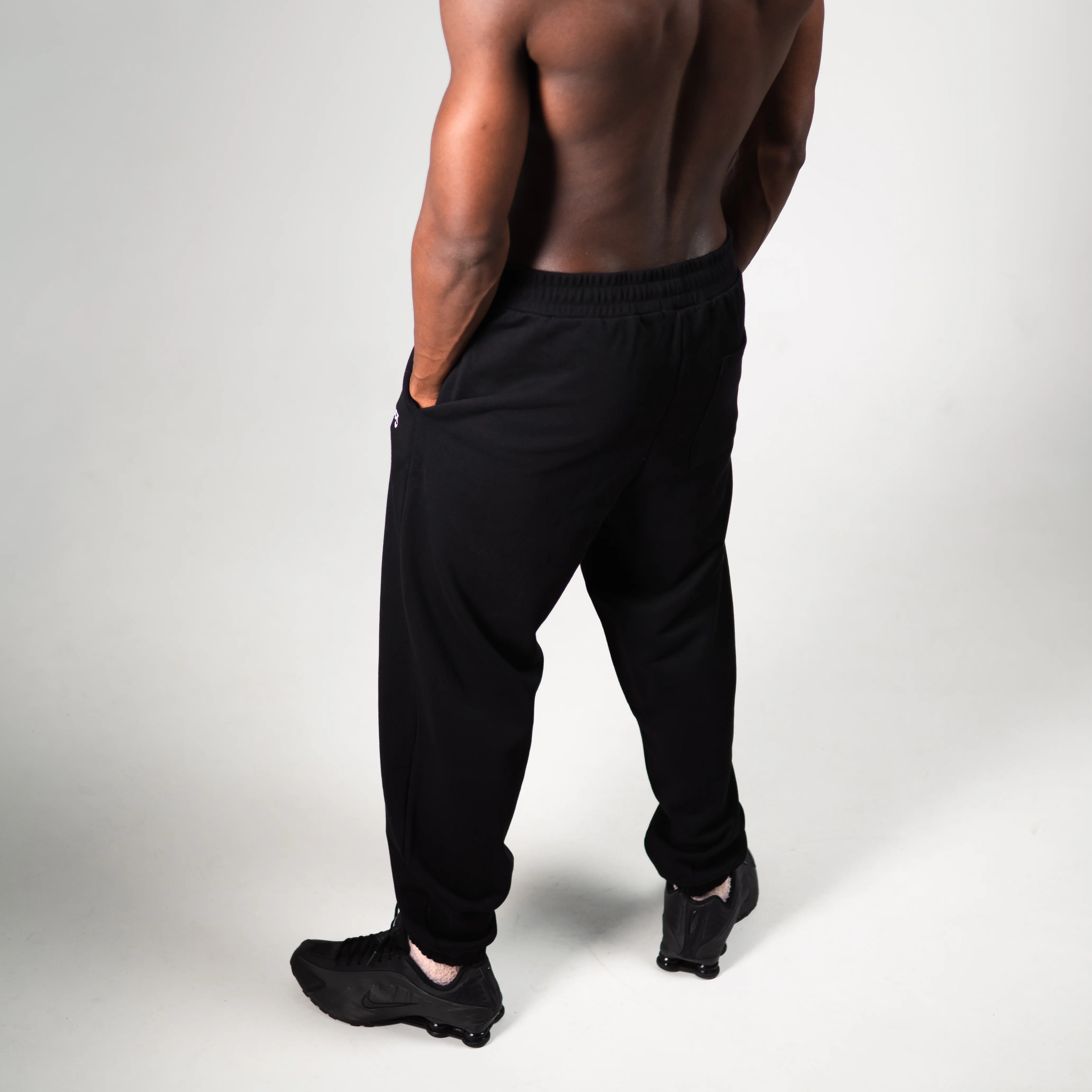 CUFFED TERRY JOGGERS BLACK - Image 3