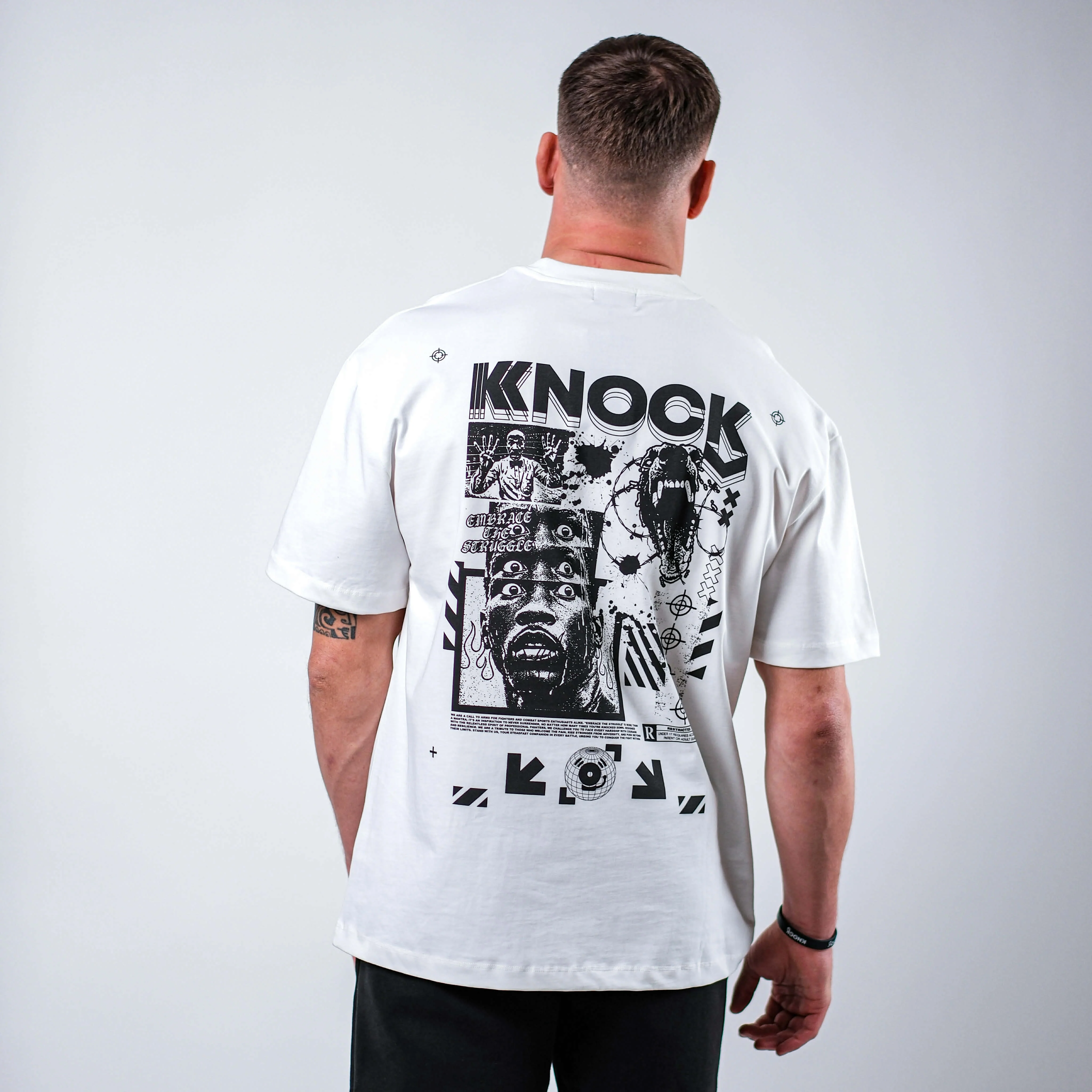 EMBRACE THE STRUGGLE OVERSIZED HEAVY TEE WHITE