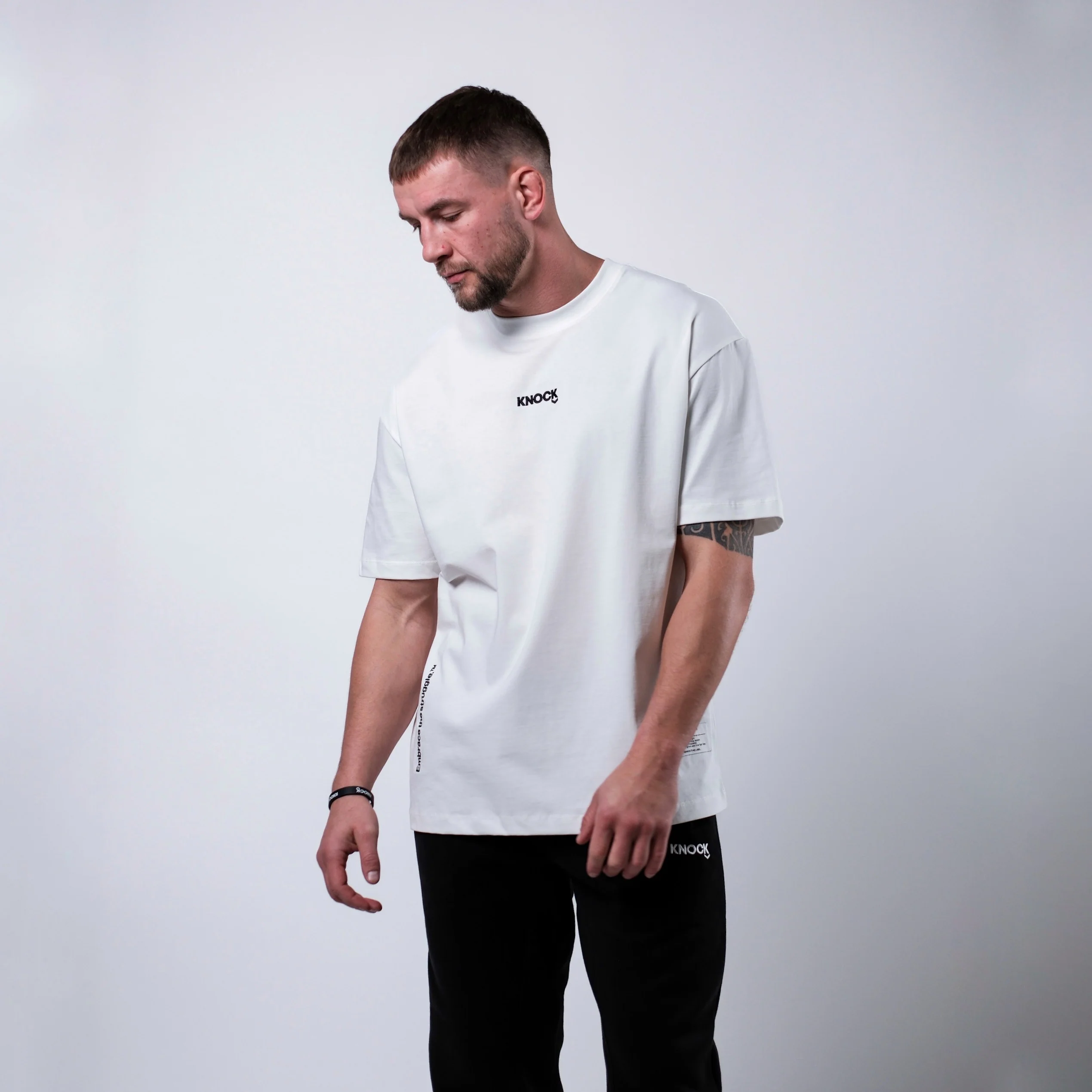 EMBRACE THE STRUGGLE OVERSIZED HEAVY TEE WHITE - Image 5