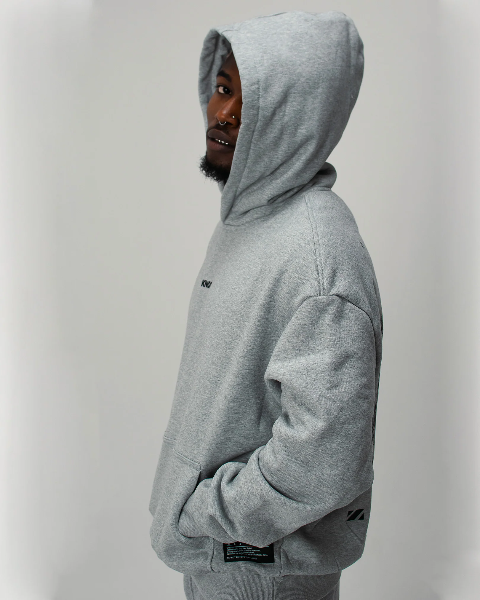 EMBRACE THE STRUGGLE SUPER HEAVY HOODIE GREY - Image 3