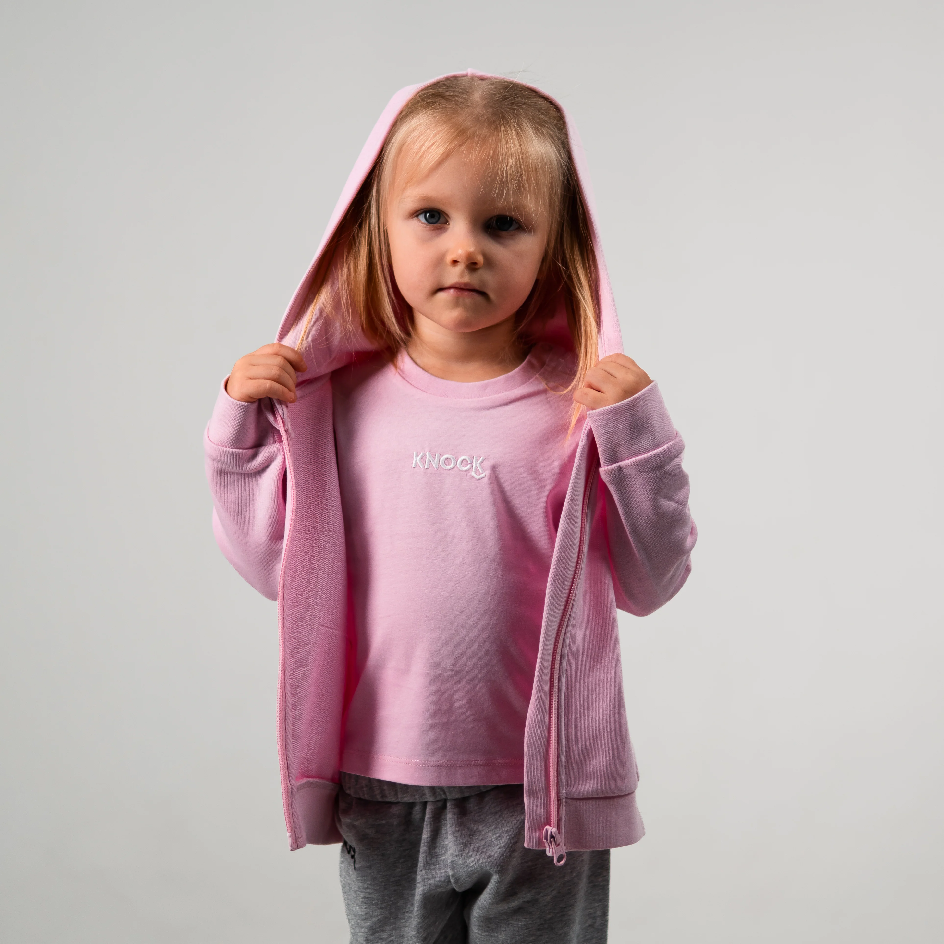 ASTROKNEE ZIP HOODIE PINK BABY - Image 3