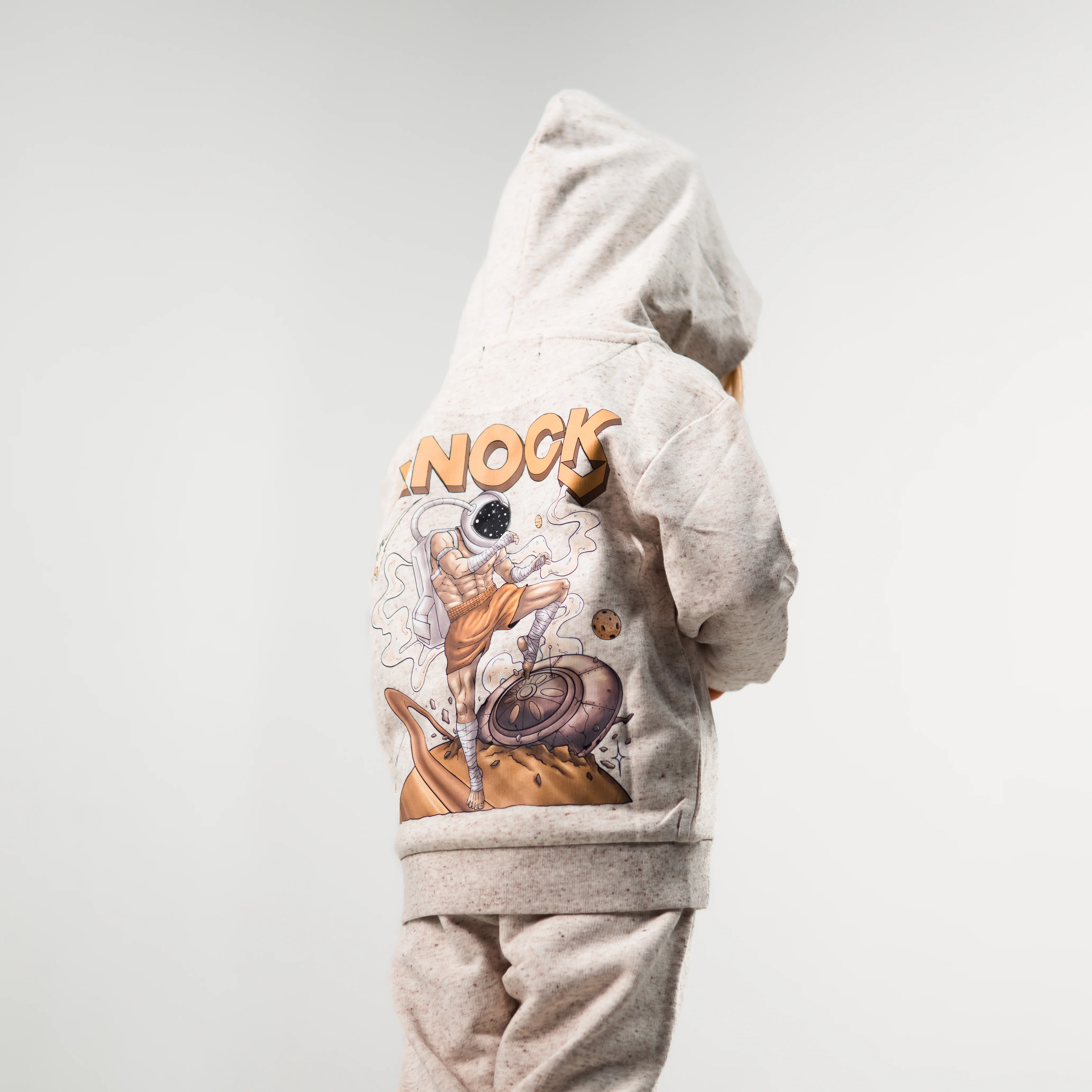 ASTROKNEE ZIP HOODIE BEIGE BABY - Image 4