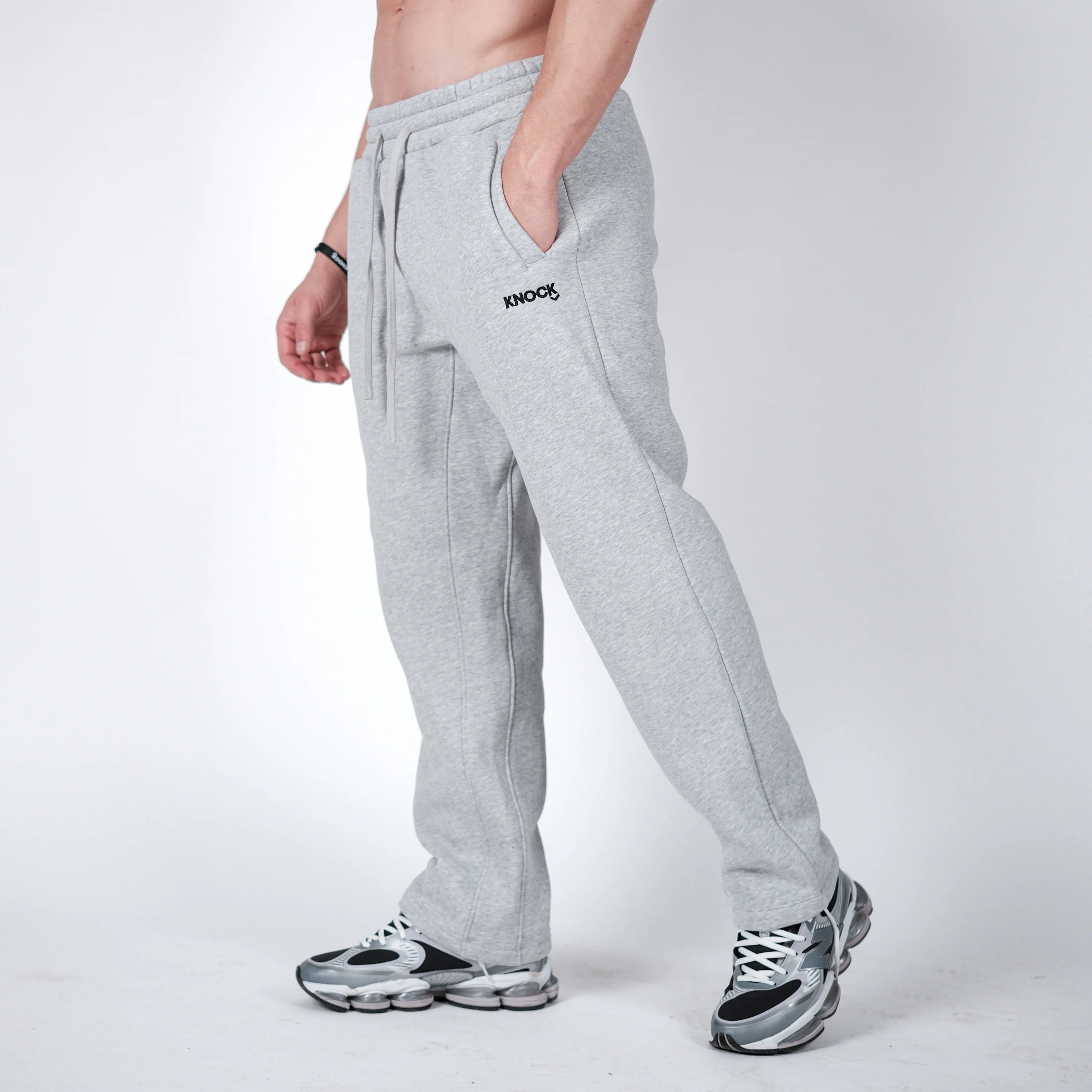 STRAIGHT CUT FLEECE JOGGERS GREY