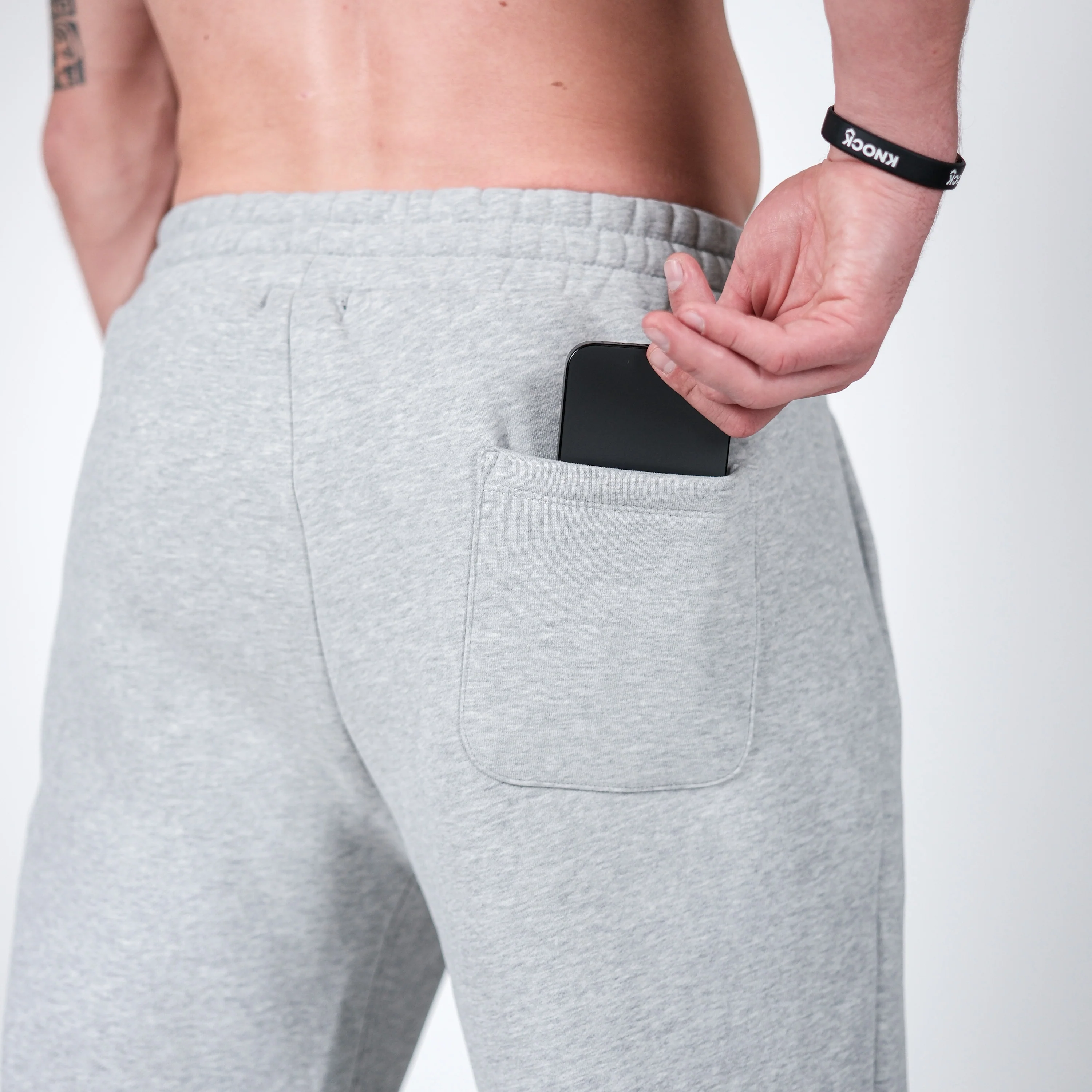 STRAIGHT CUT FLEECE JOGGERS GREY - Image 5