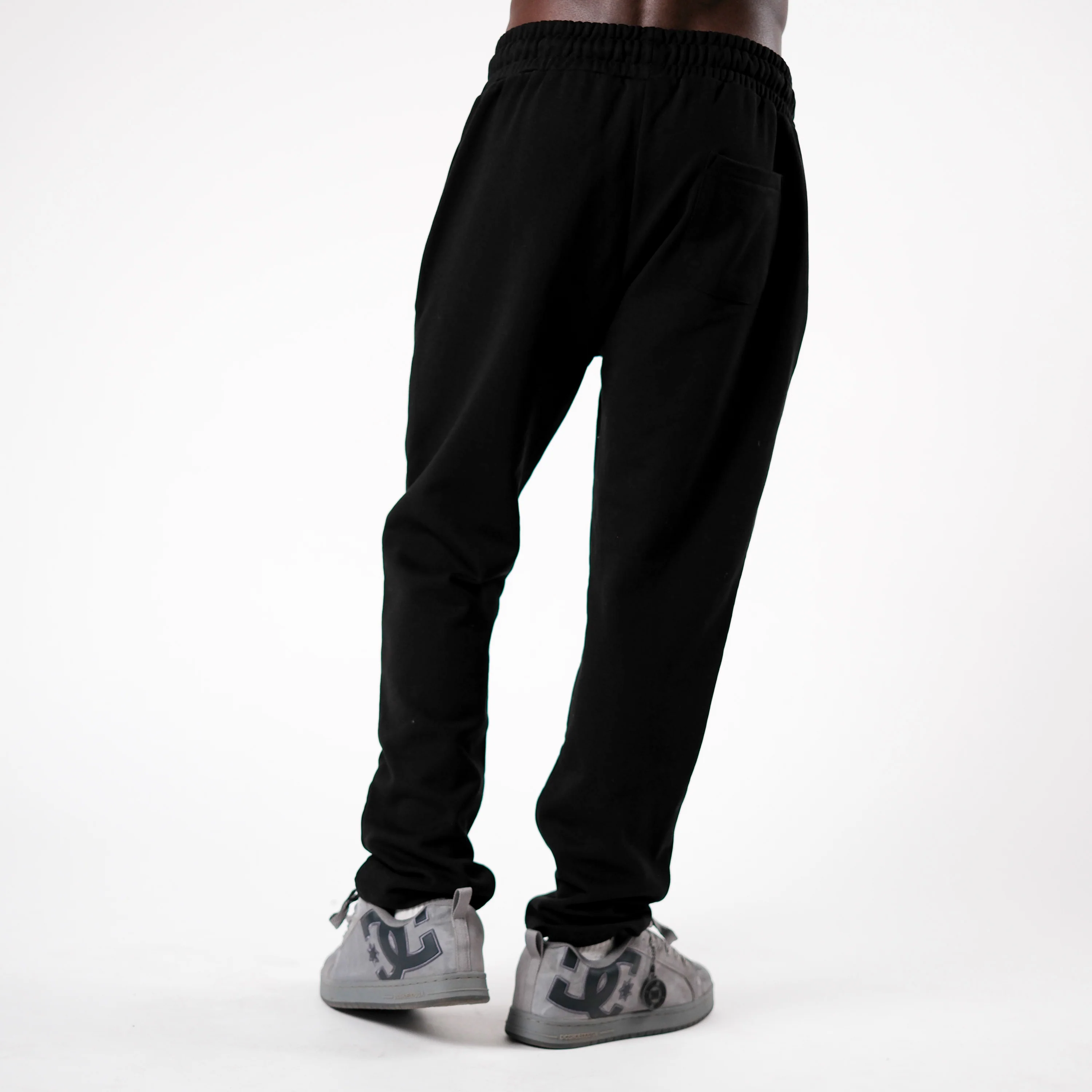 STRAIGHT CUT TERRY JOGGERS BLACK - Image 5